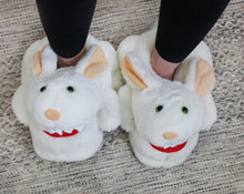 Load image into Gallery viewer, Rabbit w/Big Pointy Teeth Plush Slippers from Monty Python - TV_15043
