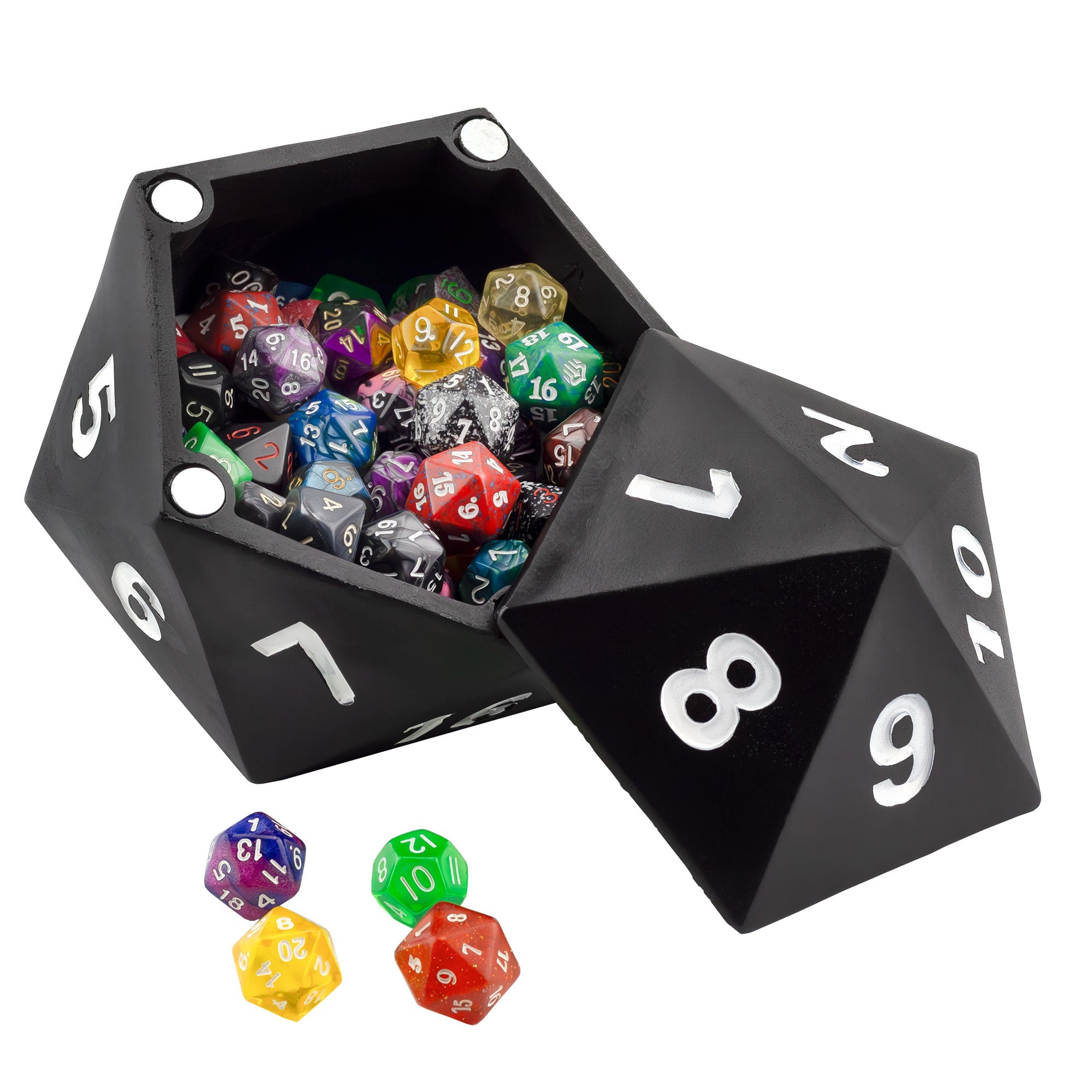 Toy Vault 20-Sided Dice Storage Treasure Box, D20-Shaped Dice Storage ...