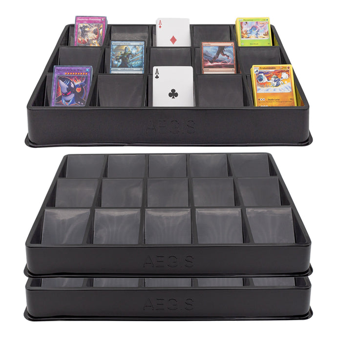 Trading Card Sorting Trays and Dealer Trays (3-Pack, 15-Slot) - sh2287tv0
